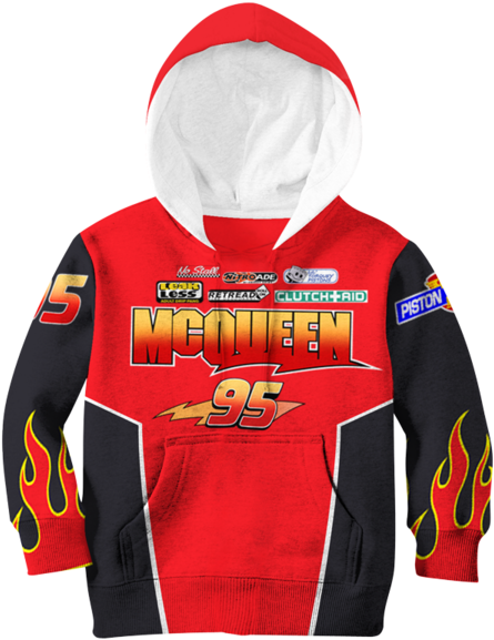 Lightning Mcqueen Racing Costume For Kid 3d - Hoodie (600x600), Png Download
