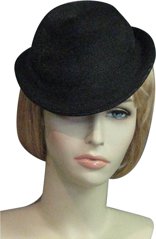 Smart Vintage 1920's Black Straw Original By Karo, - Mannequin (996x996), Png Download