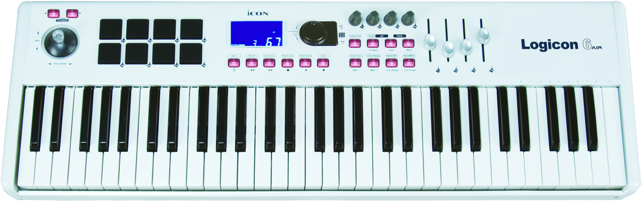 Logicon 6 Air 61 Key Midi Keyboard - Icon Logicon 8 (1370x499), Png Download