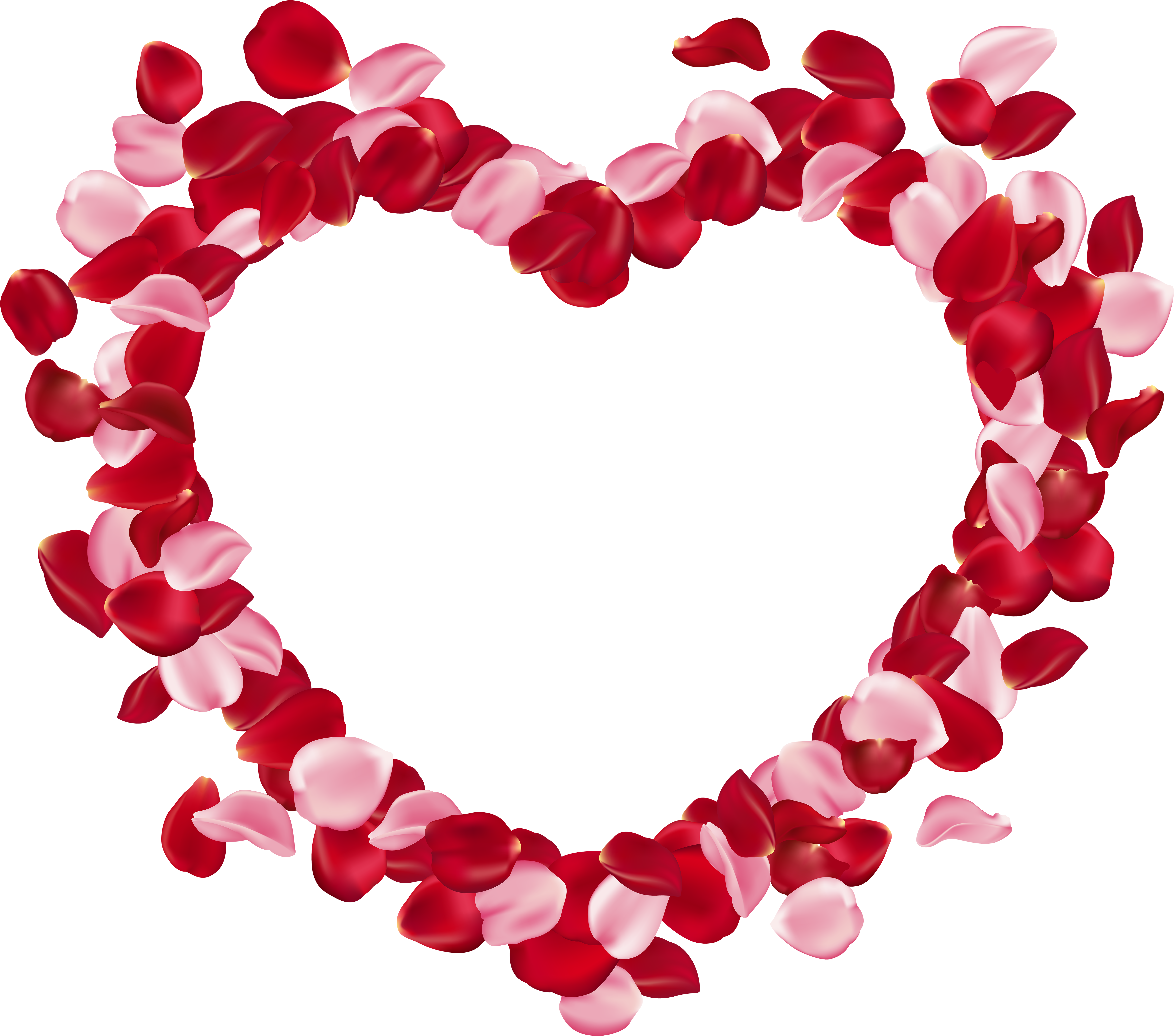 Heart Rose Petals Clip Art Image - Valentine's Day (6000x5300), Png Download