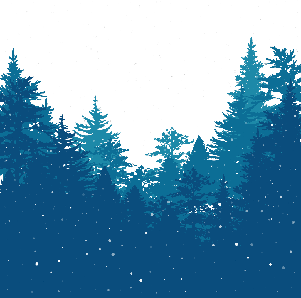 Ftestickers Winter Trees Pine Snow Silhouette - Kids Camp (1024x1024), Png Download