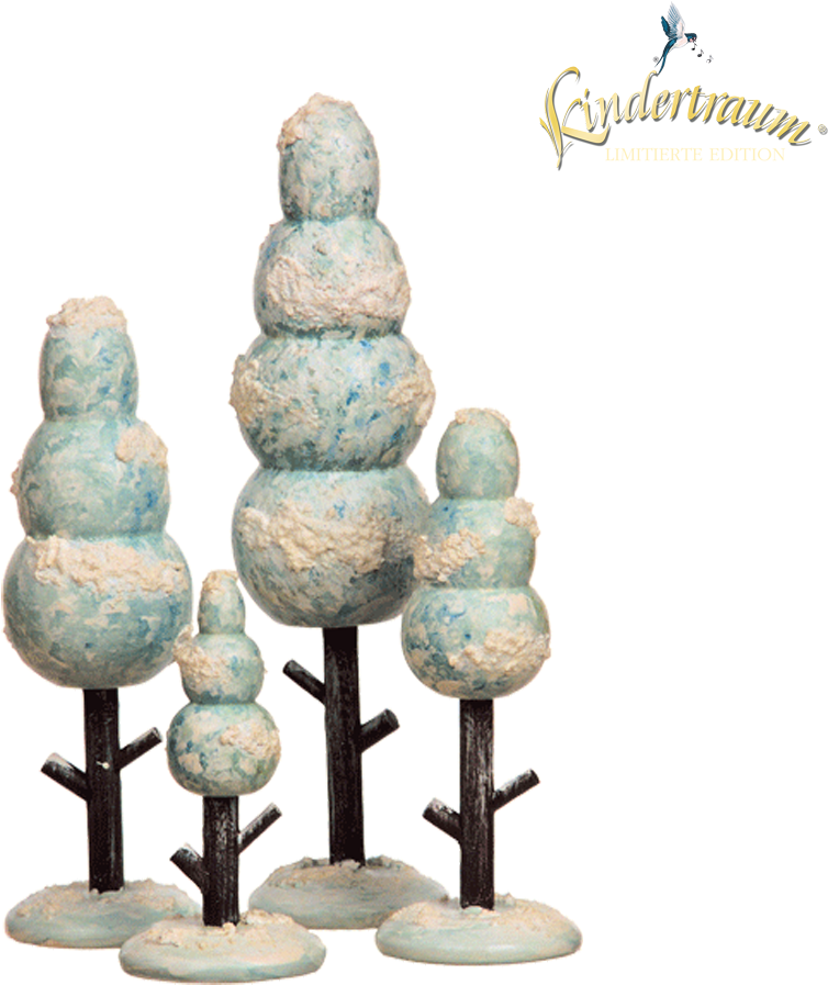 Winter Trees, 4 Pieces - Figurine (1000x1000), Png Download