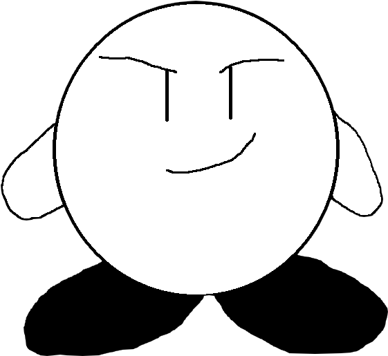 White Kirby Is The Main Protagonist Of The World Of - Cartoon (672x638), Png Download