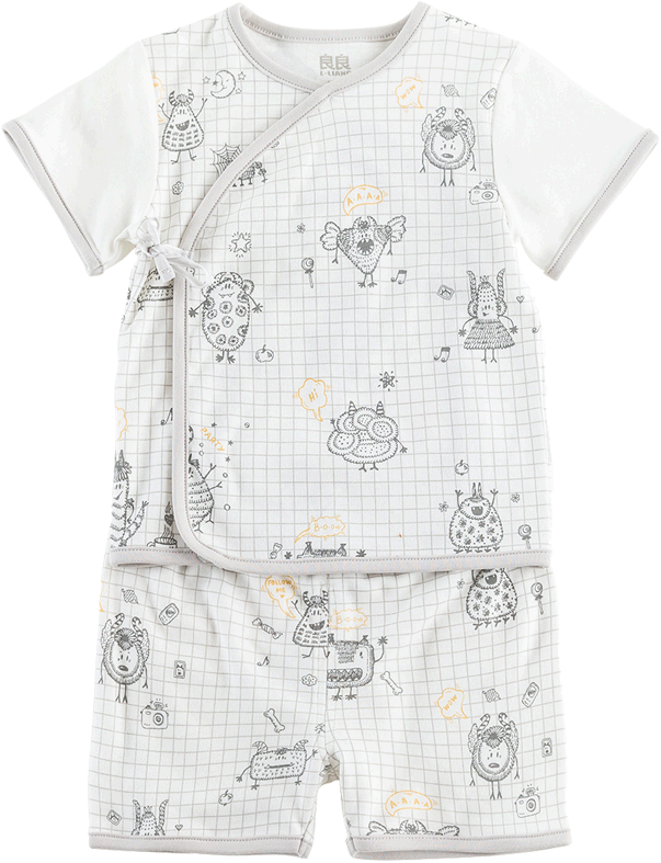 Liangliang Cotton Underwear Suit Pajamas Short Sleeve - Pattern (800x800), Png Download