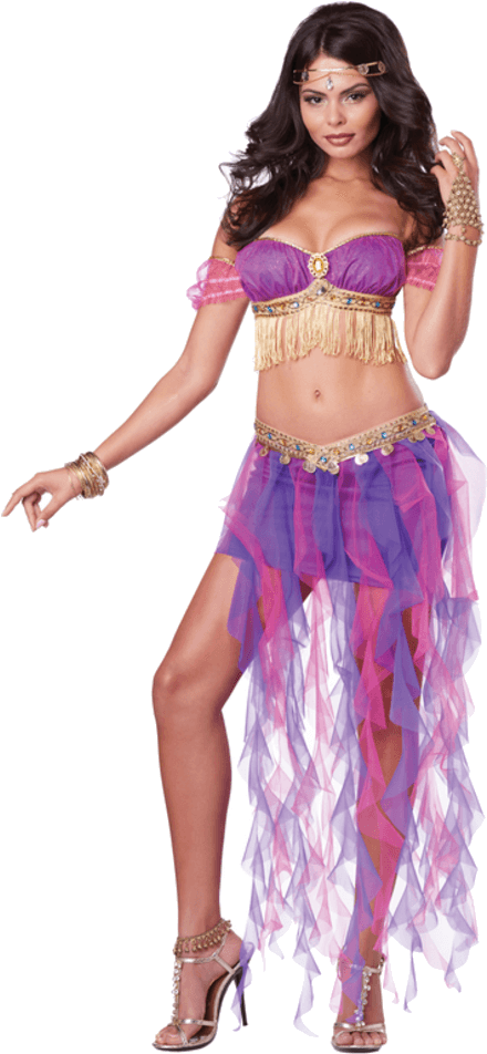 Belly Dancer Costume - Belly Dancer Halloween Costume (600x951), Png Download