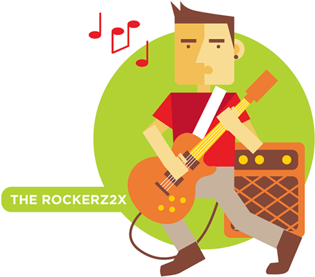 The Rockers2x \m/ - Cartoon (600x542), Png Download
