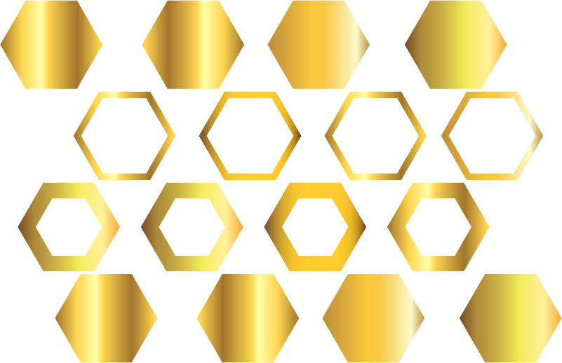 Golden Honeycomb Wall Sticker (801x518), Png Download