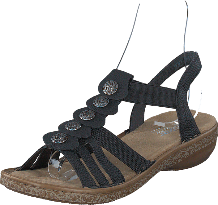 Rieker 62866 00 Black 57850 00 Womens Synthetic Rubber, - Sandal (705x661), Png Download