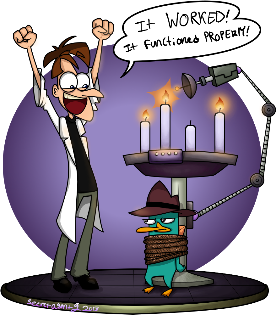 Advent Candle The First Phineas And Ferb By Secretagentg - Perry The Platypus In Pet Mode (942x1030), Png Download