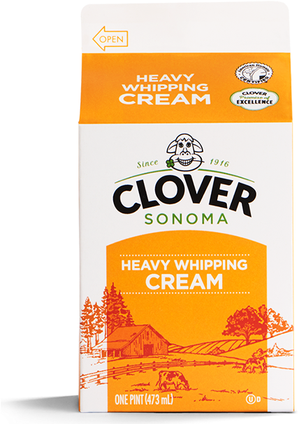 Heavy Whipping Cream - Clover Organic Milk 2% (600x1005), Png Download