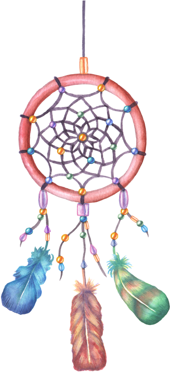 Dreamcatcher Illustration Watercolor Painting Red Stock - Dreamcatcher (400x877), Png Download