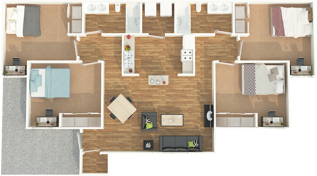 Reserve Now Virtual Tour - Bedroom Top View Png (1024x571), Png Download