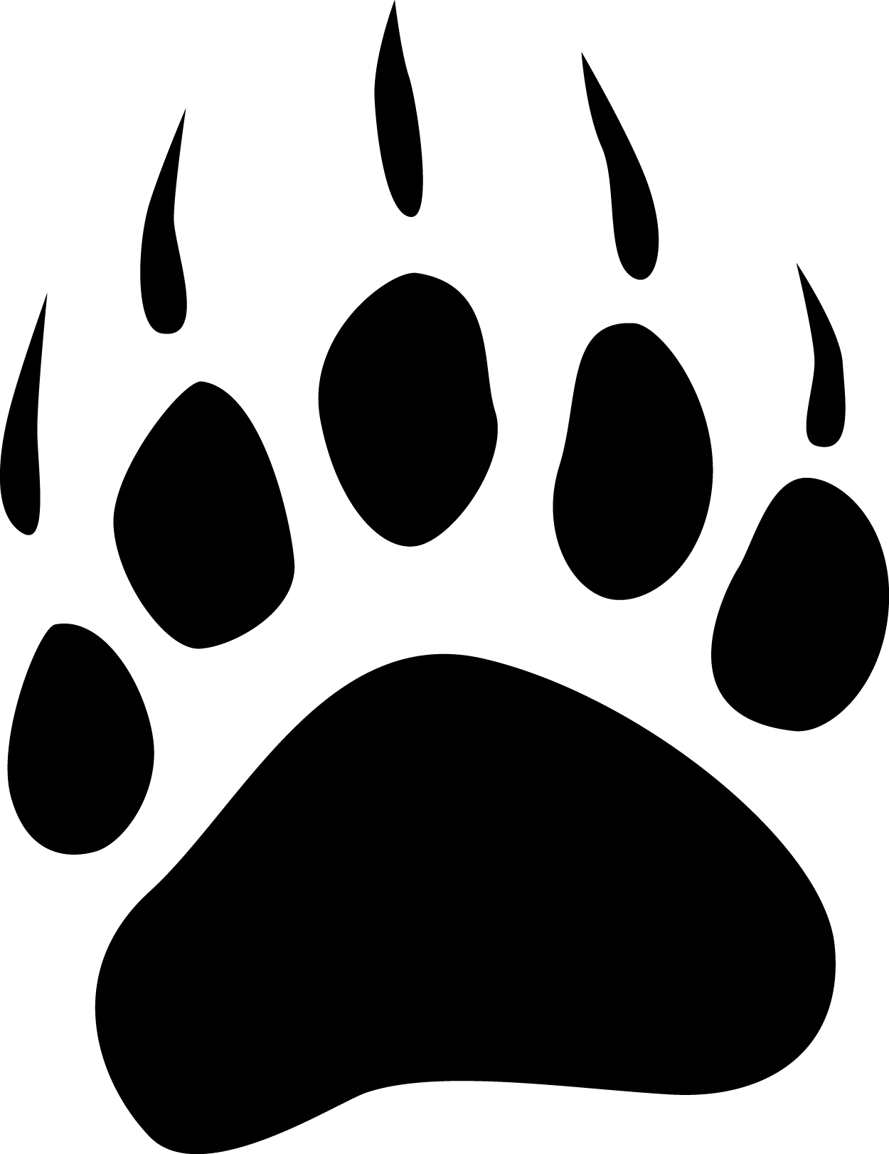 Bear Vs Wolves Picture From National Geographic Bear - Grizzly Bear Paw Print (1250x1623), Png Download