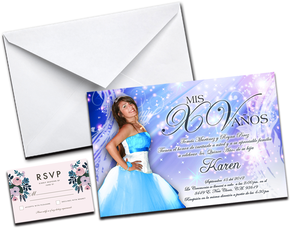 Invitations - Quinceañera (1267x768), Png Download