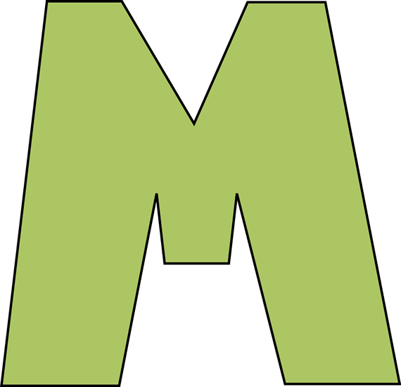 Green Letter M Clip Art (570x550), Png Download