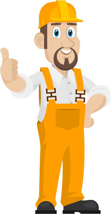 Hire Handyman Hourly Rate - Builders Thumbs Up Cartoon (464x823), Png Download