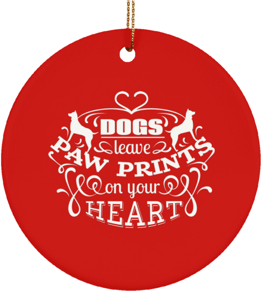 Dogs Leave Paw Prints On Your Heart Christmas Ornaments - Christmas Ornament (600x600), Png Download