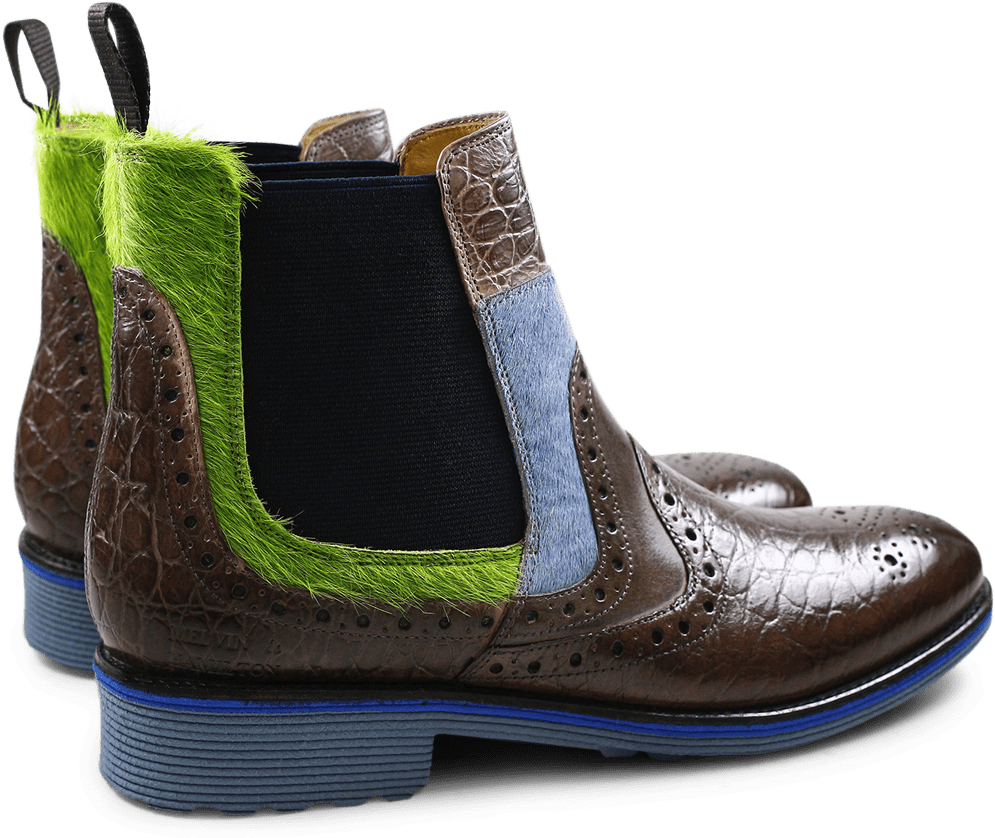 Ankle Boots Amelie 31 Croco Classic Hair On Stone Grey - Chelsea Boot (1024x1024), Png Download