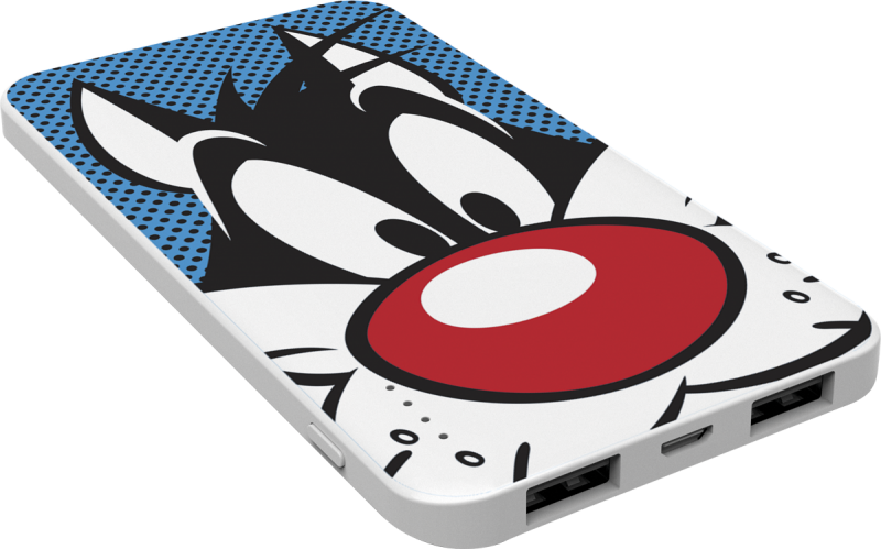Power Essentials™ 3/4 Dotty Sylvestre - Power Bank Looney Tunes (800x499), Png Download
