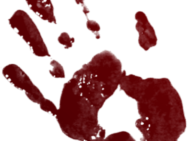 Handprint Clipart Blood - Bloody Handprint Png (640x480), Png Download