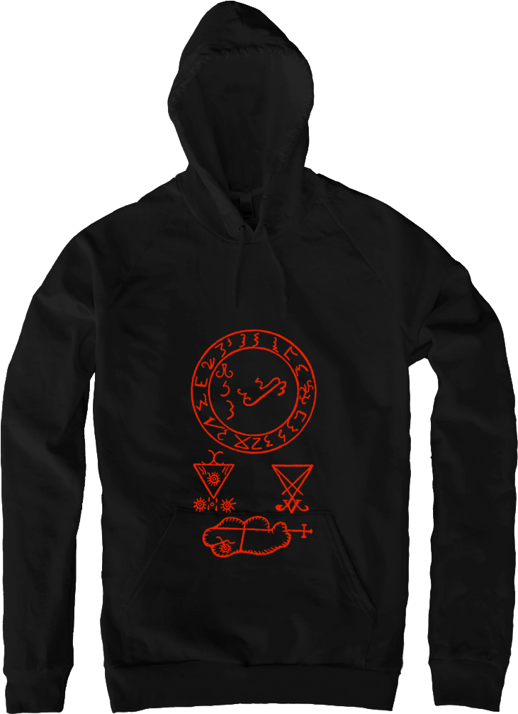 Sigil Of Lucifer Pull-over Hoodie - Parsons Sweatshirt (852x1021), Png Download