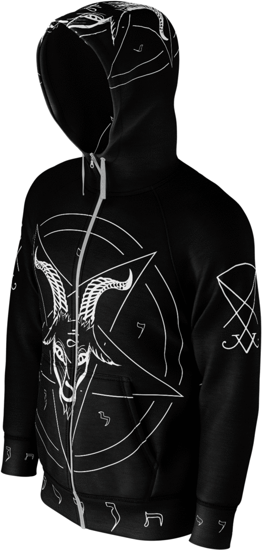 Satanist Baphomet Pentagram Sigil Of Lucifer Hoodie - Hoodie (1160x1160), Png Download