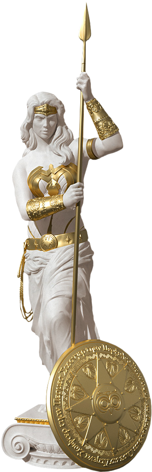 Princess Of Themyscira Faux Marble 12” Statue - Statue (440x930), Png Download