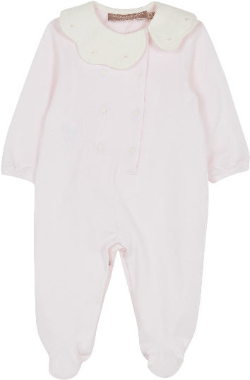 Pink Sailor Collar Baby Onesie - Girl (600x800), Png Download