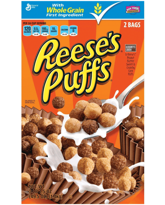 016000288874 - General Mills Reese's Puffs Cereal (700x700), Png Download