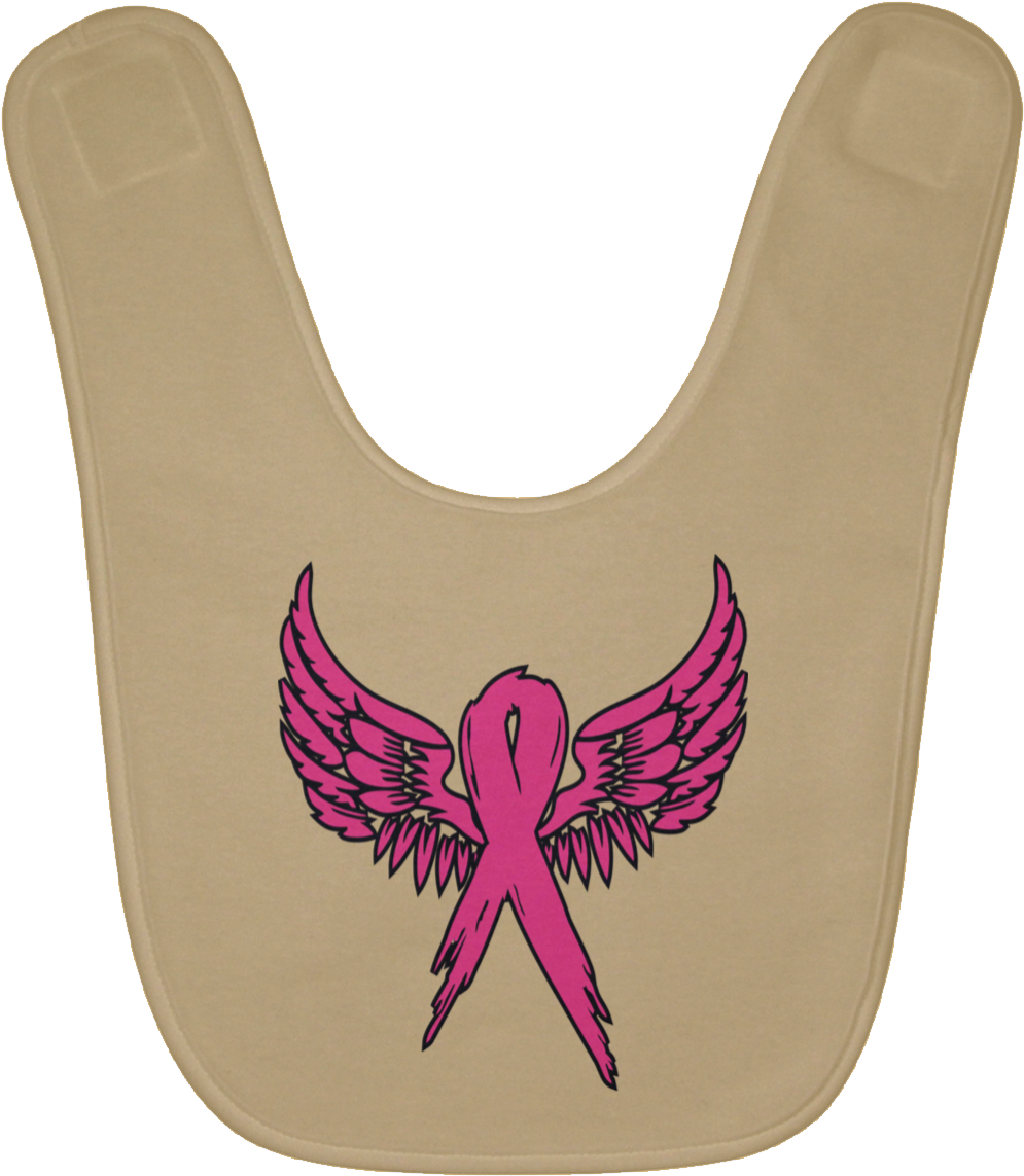 Breast Cancer Awareness Angel Wings Baby Bib - Zexyzek (1155x1155), Png Download