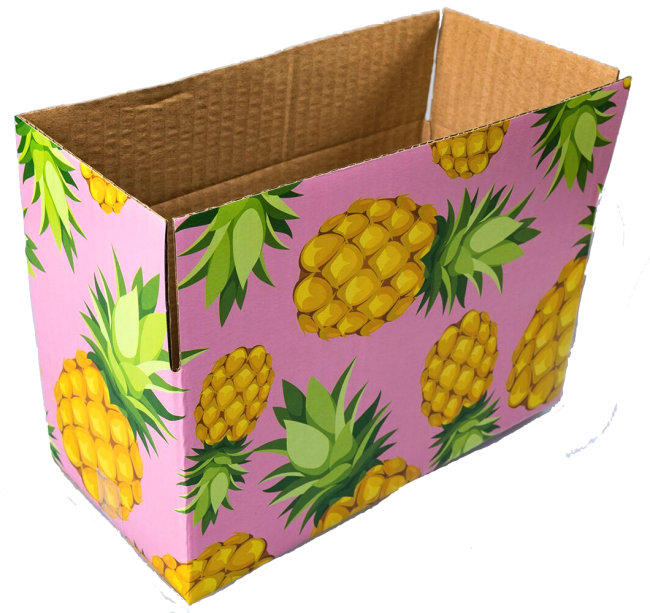 8x4x4 Pineapple Designer Box - Cardboard Boxes Designs (650x613), Png Download