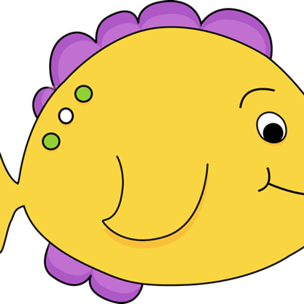 Fish Cliparts Fish Cliparts Purple Cartoon Fish Yellow - Cute Cartoon Fish (1024x1024), Png Download