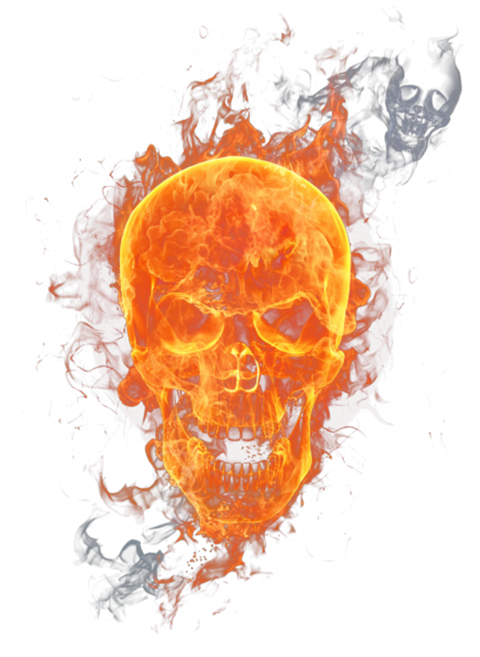 Skull Flame Png (480x657), Png Download