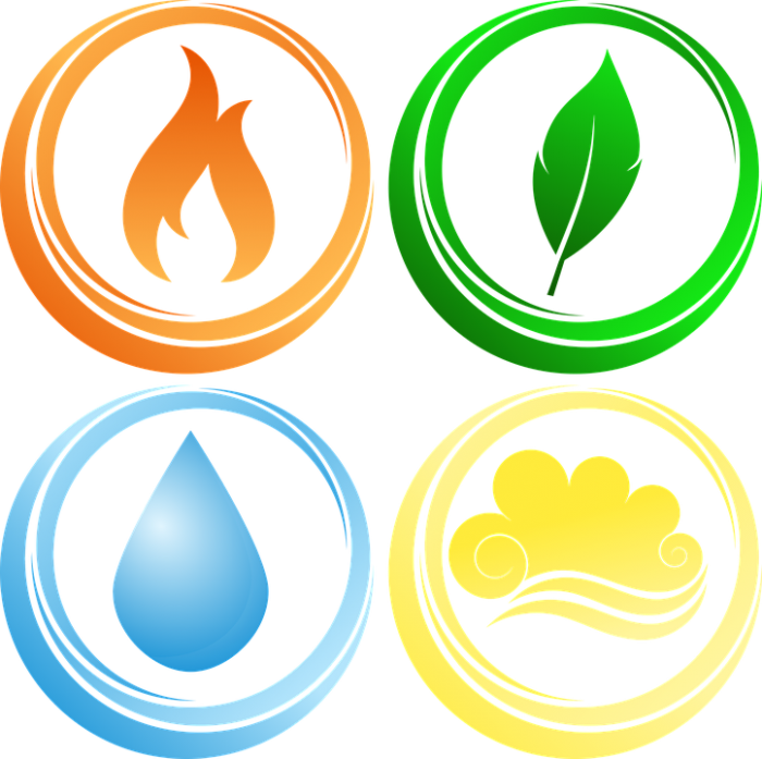 Air Graphic Png - Four Elements Clipart (700x697), Png Download