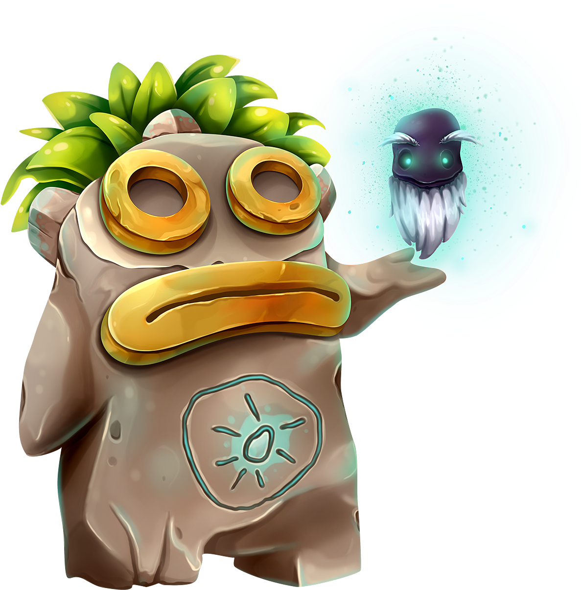 Silent Guidev2 Stone Statue&amp - Cartoon (1500x1500), Png Download