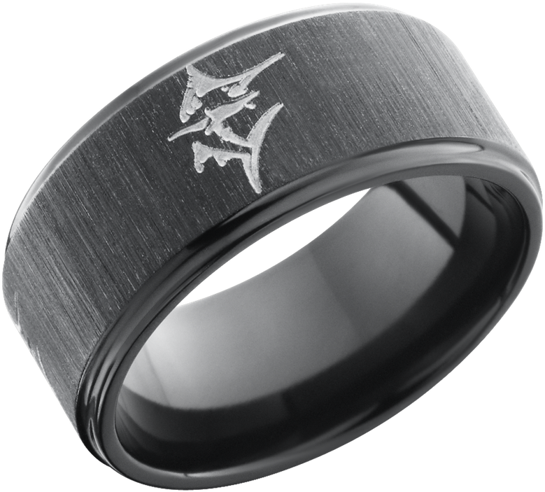 Lashbrook Designs Z10fge Marlin Black Crosssatin Polish - Titanium Ring (800x800), Png Download