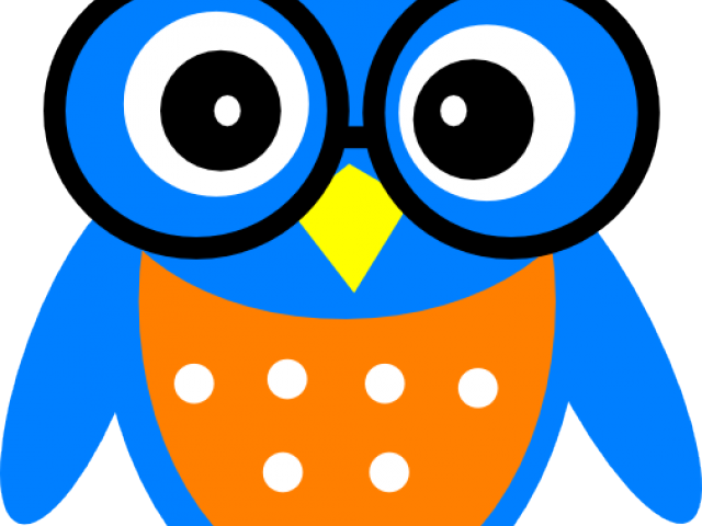 Owl Clipart Homework - Owl With Glasses Cartoon (640x480), Png Download