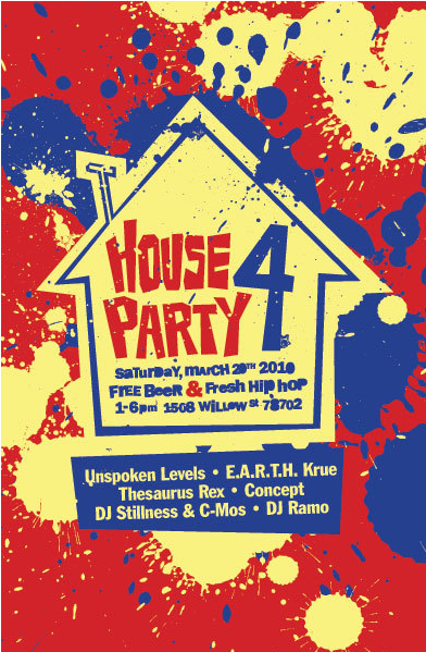 House Party Flyers Design Chris Atkins Freelance Graphic - House Party Flyers Design (720x598), Png Download