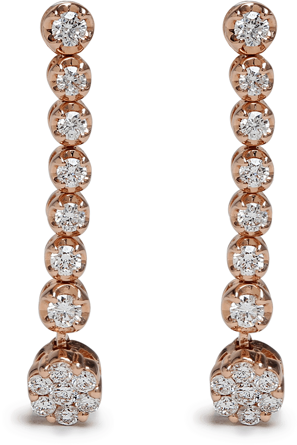 18 Ct Rose Gold Diamond Earrings - Konplott Waterfalls Beige Ohrhänger (1000x1000), Png Download