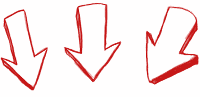 Setas Indicando Botão De Compra - Three Arrow Down Png (400x195), Png Download