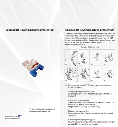 Compatible Button Sewing Foot - Diagram (500x638), Png Download