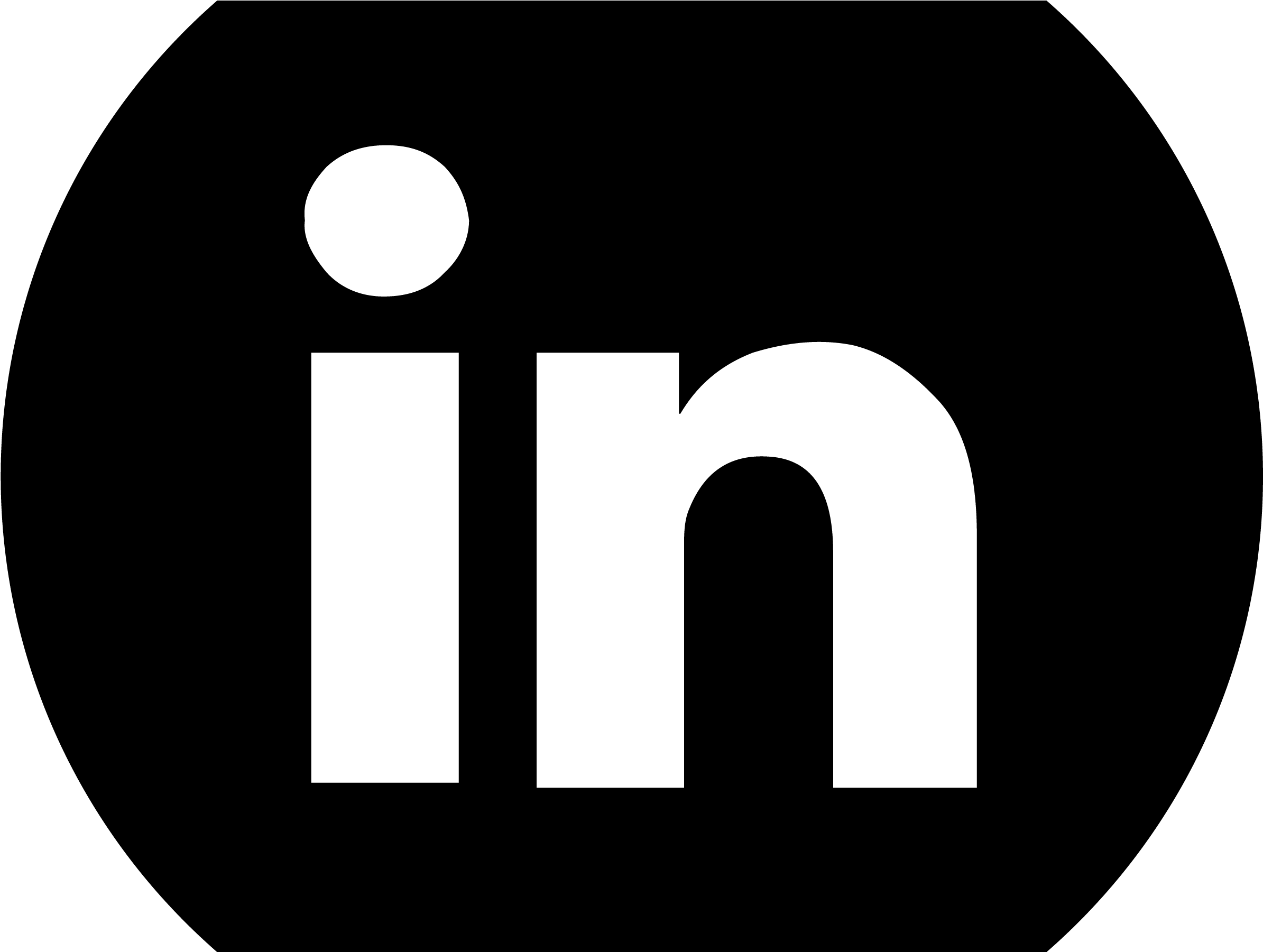 Linkedin Black Circle - Square (2568x1800), Png Download