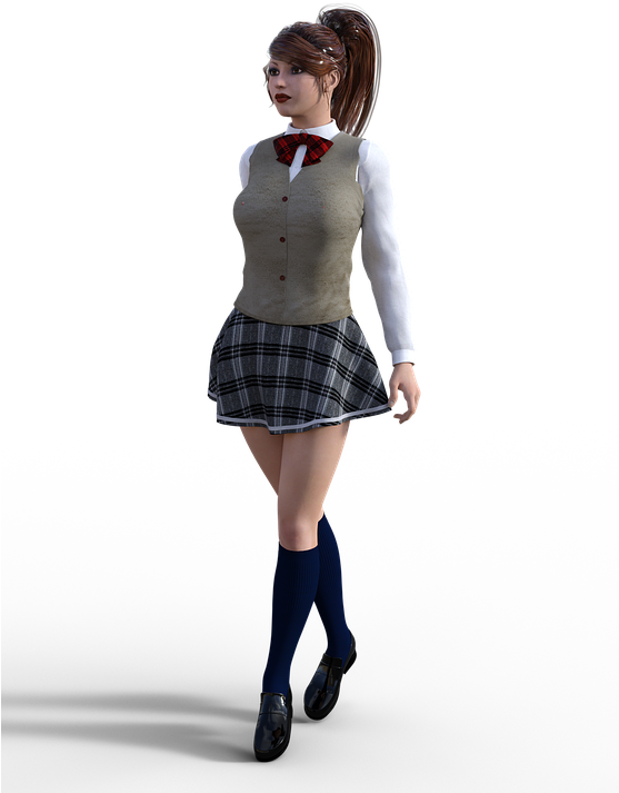School Girl Png - Miniskirt (556x720), Png Download