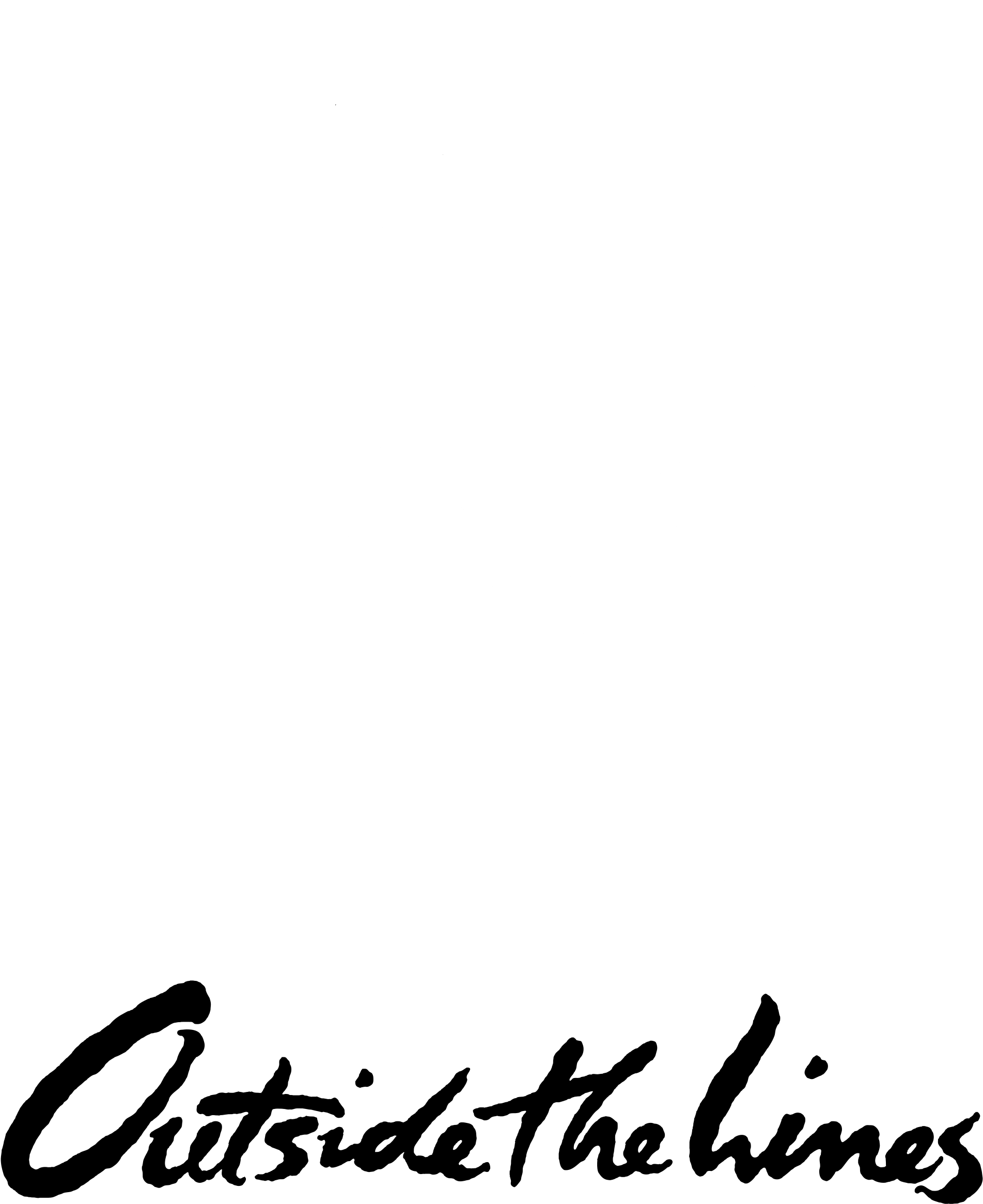 Outside The Lines Logo Black And White - Calligraphy (2400x2400), Png Download