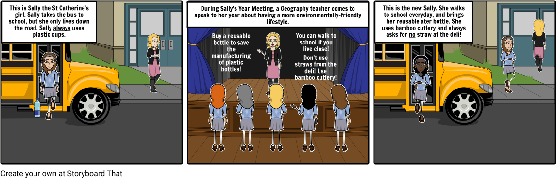 Sally The School Girl - Cartoon (1164x385), Png Download