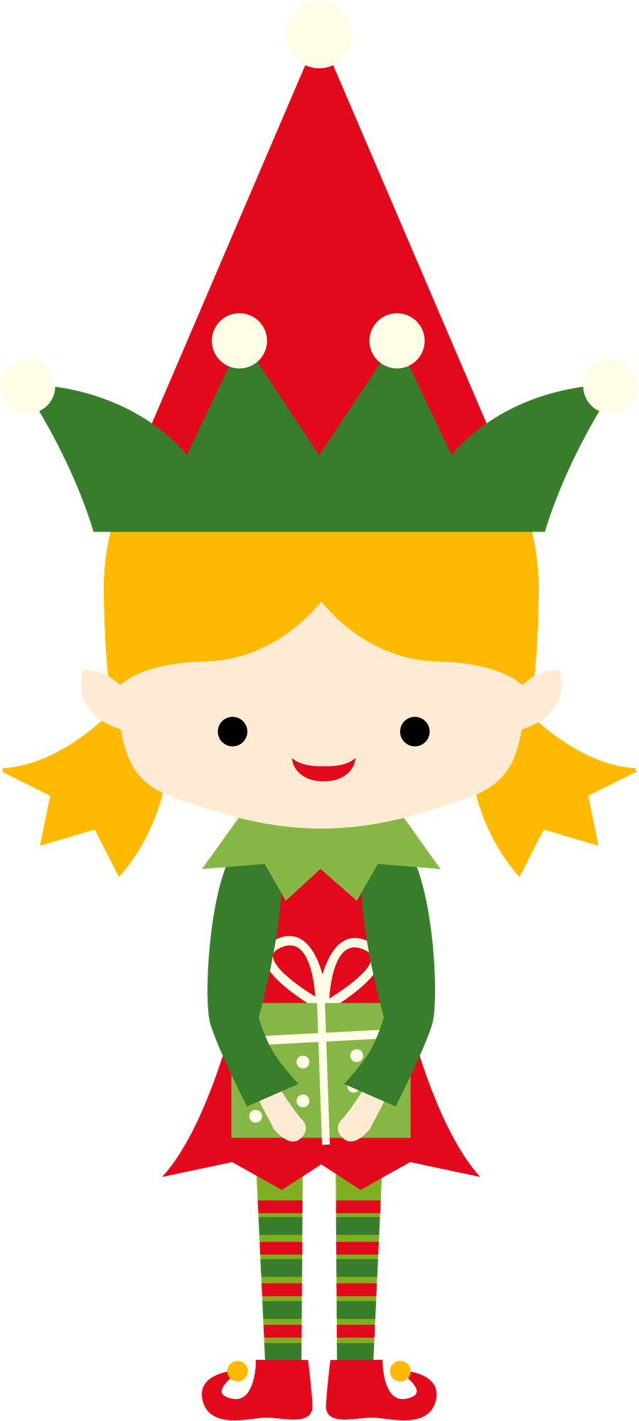 Christmas Girl Elf Clip Art - Christmas Girl Elf Clipart (899x2000), Png Download