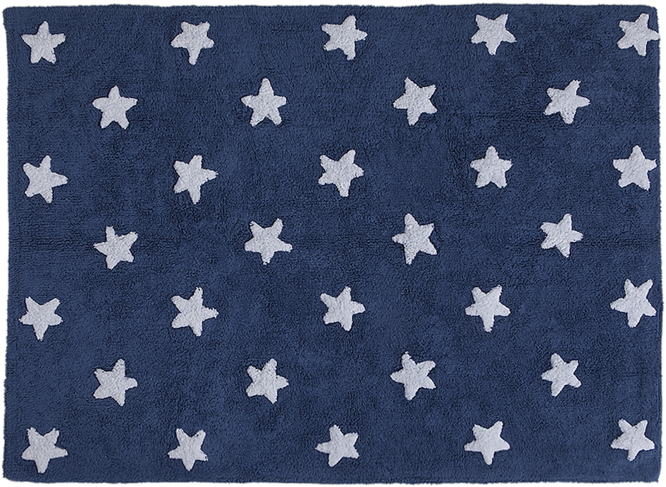 Lorena Canals Washable Rug (navy Stars/white) (1000x1000), Png Download