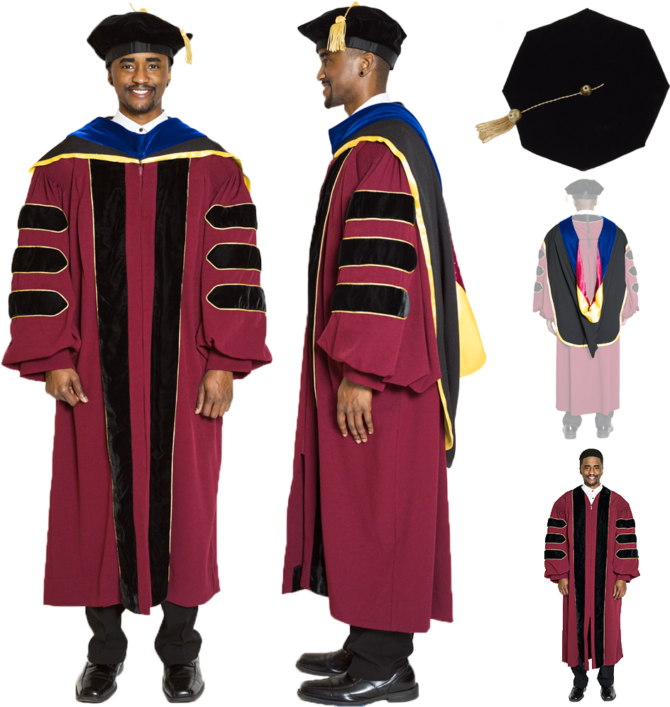 University Of Minnesota Doctoral Regalia Set - Doctoral Gown (1024x1024), Png Download