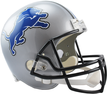 Detroit Lions Full Size Replica Football Helmet (475x409), Png Download