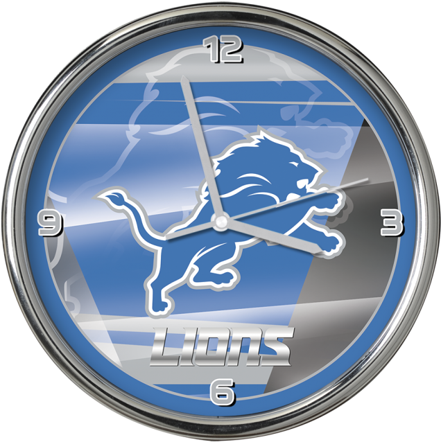 Detroit Lions Shadow Chrome Clock - Detroit Lions 8' X 10' Area Rug (650x650), Png Download